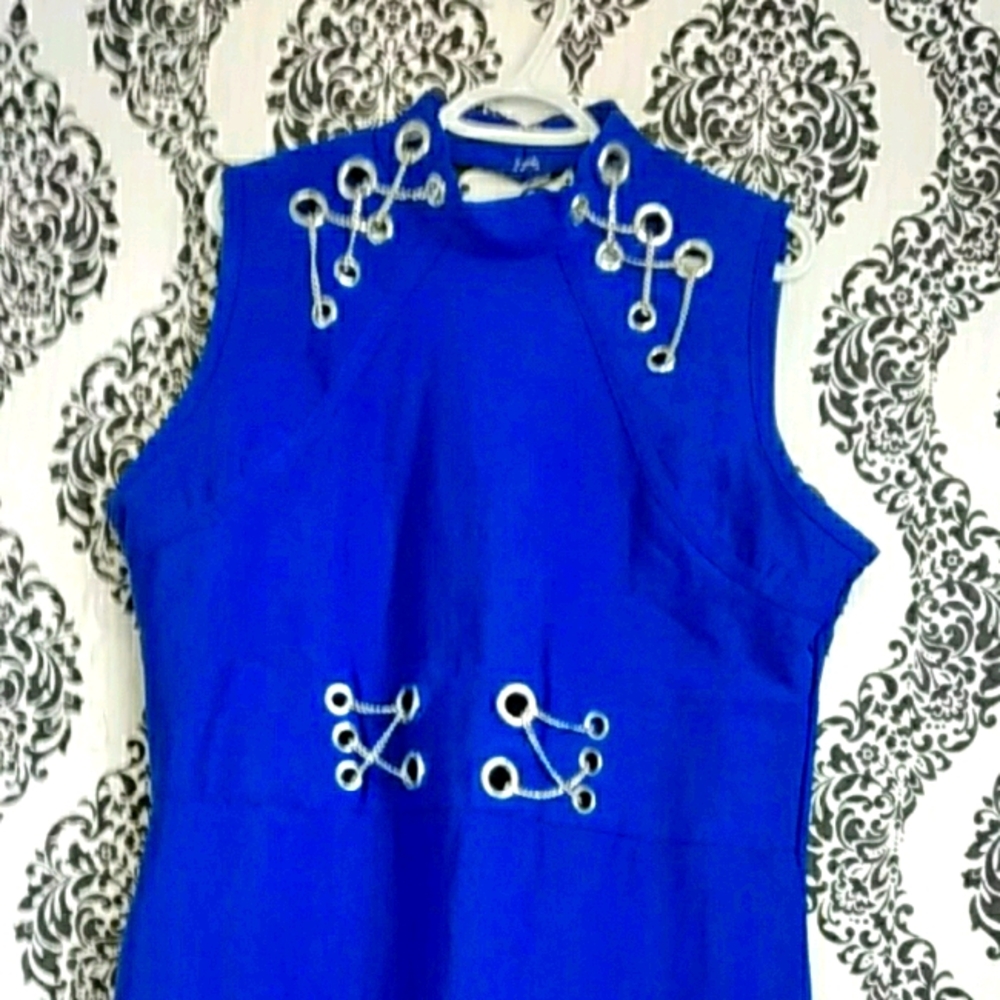 PLUS SIZE BLUE BONDAGE DRESS